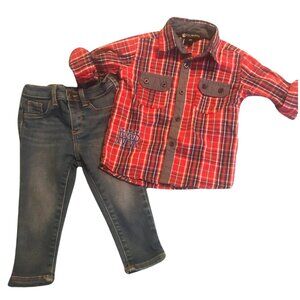 Rocawear & Old Navy Lot Long Sleeve Button Down Shirt and Jeans Boys Size 18M